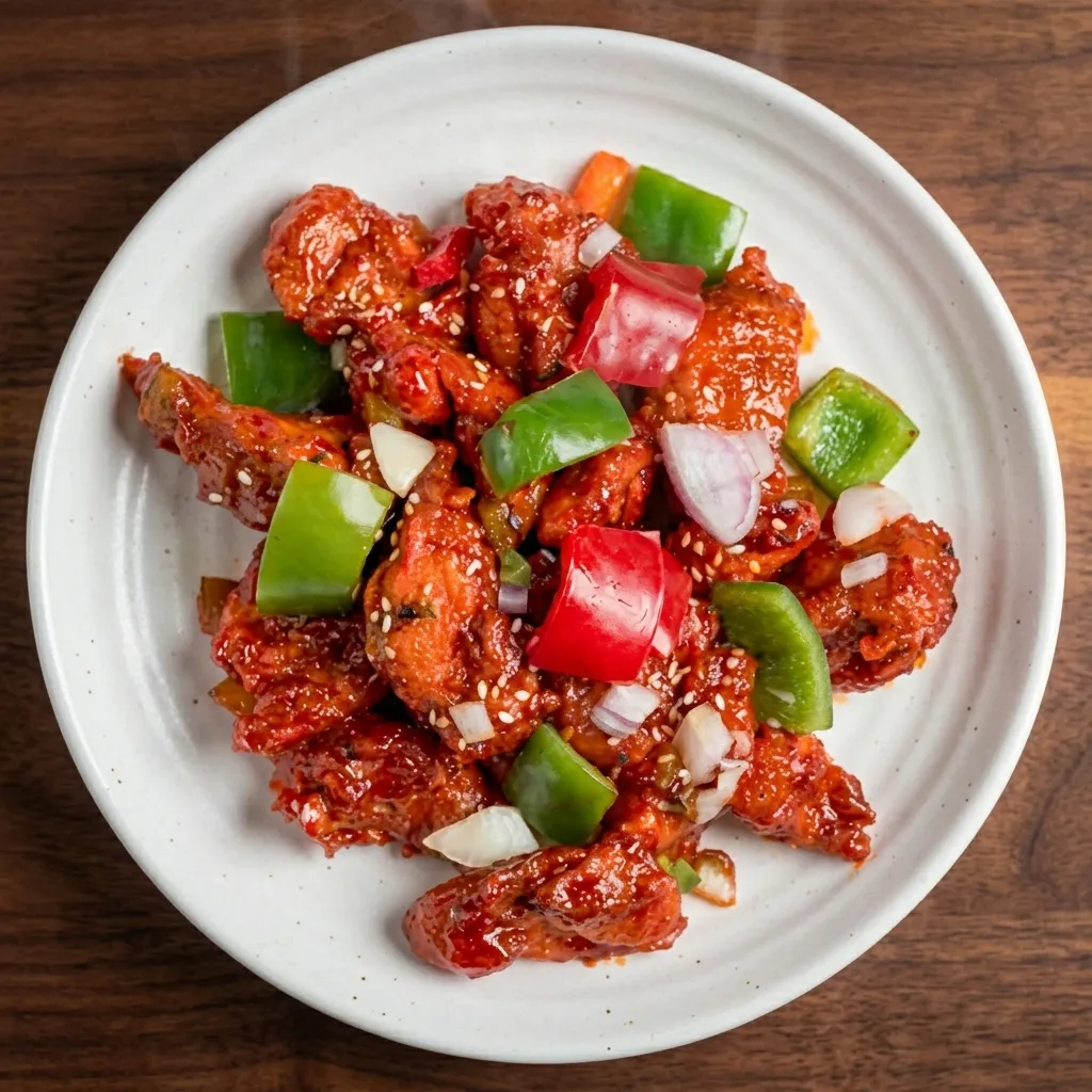 Best Chilli Chicken at Chilli Peppers Indo-Chinese restaurant in Ellerslie, Edmonton, AB