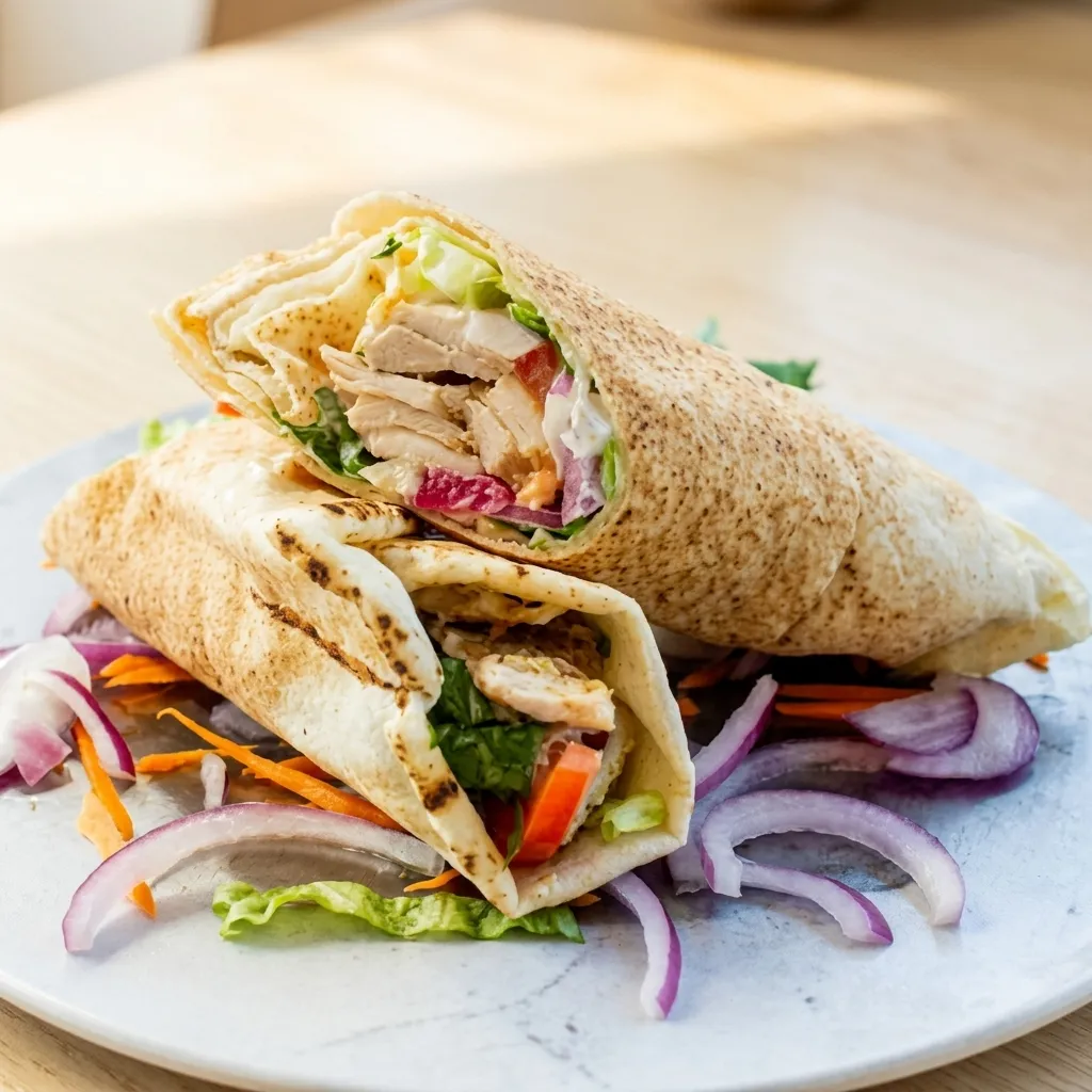 Chicken Kathi Roll in house-made bread at Chilli Peppers, Ellerslie, Edmonton