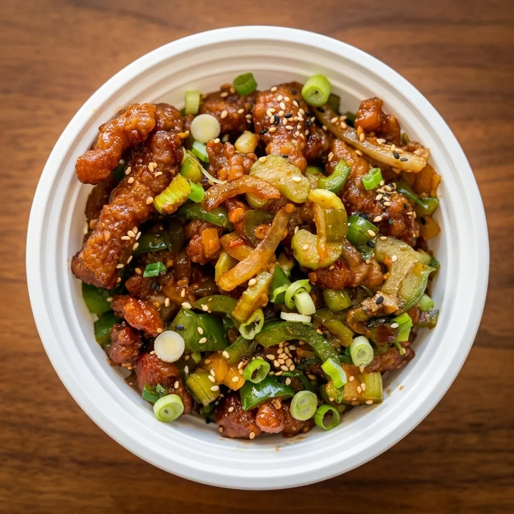 Ginger Beef - crispy Indo-Chinese beef dish at Chilli Peppers in Ellerslie, Edmonton